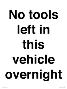 IV5838: No tools left in this vehicle overnight