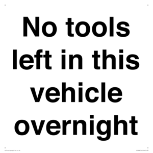 IV5838: No tools left in this vehicle overnight