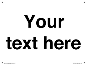 IV5902: Custom plain information sign. Black text