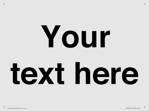 IV5902: Custom plain information sign. Black text