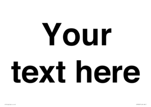 IV5902: Custom plain information sign. Black text