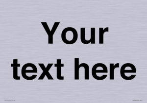 IV5902: Custom plain information sign. Black text