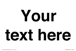 IV5902: Custom plain information sign. Black text