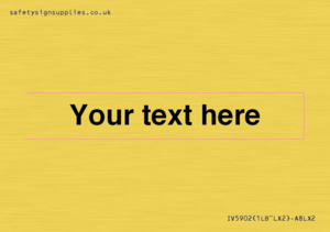 IV5902: Custom plain information sign. Black text