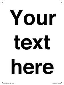 IV5902: Custom plain information sign. Black text