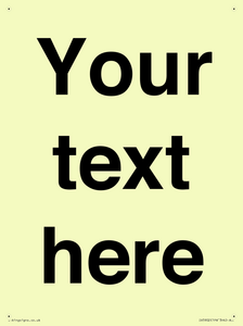 IV5902: Custom plain information sign. Black text