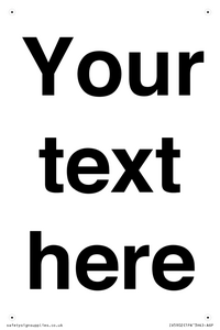 IV5902: Custom plain information sign. Black text