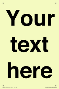 IV5902: Custom plain information sign. Black text