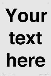 IV5902: Custom plain information sign. Black text