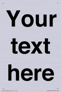 IV5902: Custom plain information sign. Black text