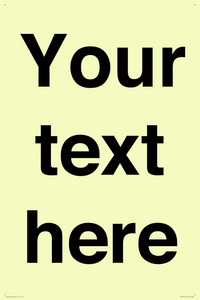 IV5902: Custom plain information sign. Black text