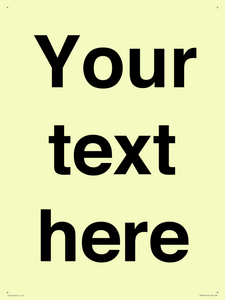 IV5902: Custom plain information sign. Black text