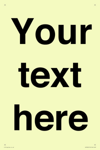 IV5902: Custom plain information sign. Black text