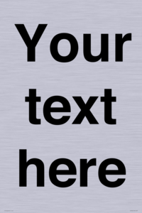 IV5902: Custom plain information sign. Black text