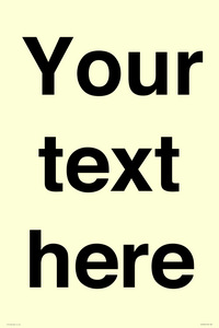 IV5902: Custom plain information sign. Black text