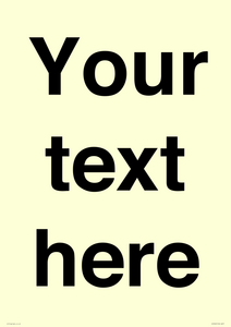 IV5902: Custom plain information sign. Black text
