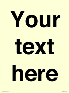 IV5902: Custom plain information sign. Black text