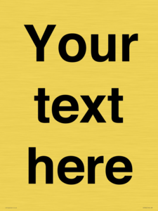 IV5902: Custom plain information sign. Black text