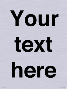 IV5902: Custom plain information sign. Black text
