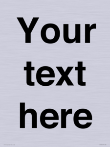 IV5902: Custom plain information sign. Black text