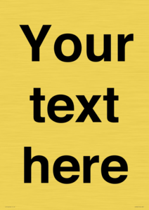 IV5902: Custom plain information sign. Black text