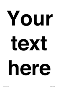 IV5902: Custom plain information sign. Black text