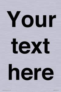 IV5902: Custom plain information sign. Black text