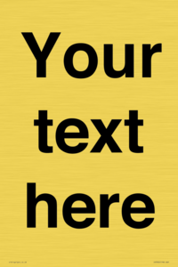 IV5902: Custom plain information sign. Black text