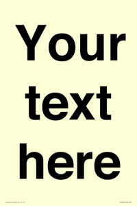 IV5902: Custom plain information sign. Black text