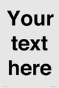 IV5902: Custom plain information sign. Black text