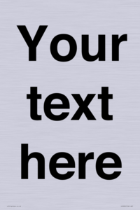 IV5902: Custom plain information sign. Black text