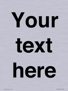 IV5902: Custom plain information sign. Black text