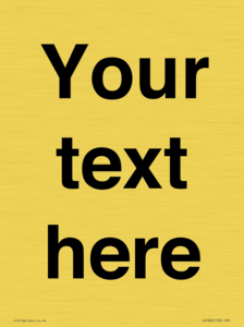 IV5902: Custom plain information sign. Black text