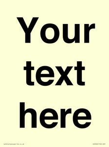IV5902: Custom plain information sign. Black text