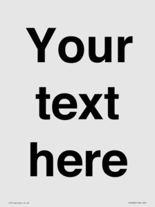 IV5902: Custom plain information sign. Black text