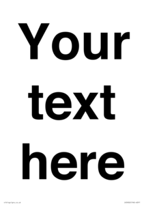 IV5902: Custom plain information sign. Black text