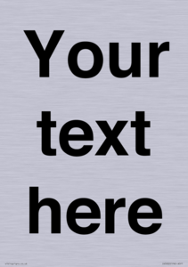 IV5902: Custom plain information sign. Black text
