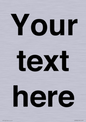 IV5902: Custom plain information sign. Black text