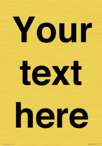 IV5902: Custom plain information sign. Black text
