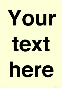 IV5902: Custom plain information sign. Black text