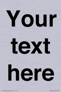 IV5902: Custom plain information sign. Black text