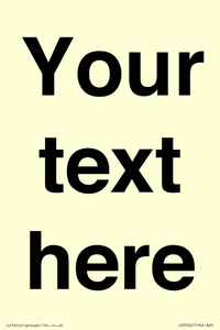 IV5902: Custom plain information sign. Black text