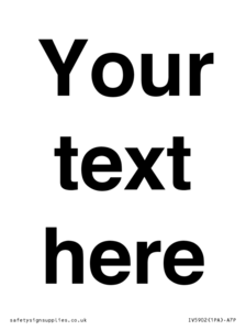 IV5902: Custom plain information sign. Black text