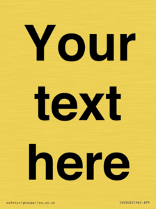 IV5902: Custom plain information sign. Black text