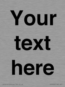IV5902: Custom plain information sign. Black text