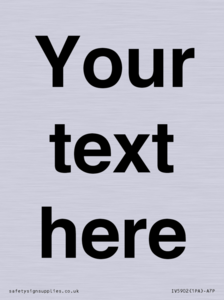 IV5902: Custom plain information sign. Black text