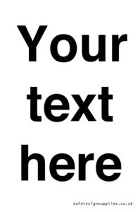 IV5902: Custom plain information sign. Black text