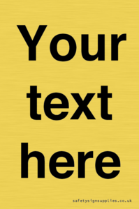 IV5902: Custom plain information sign. Black text