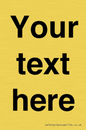 IV5902: Custom plain information sign. Black text