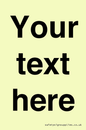 IV5902: Custom plain information sign. Black text
